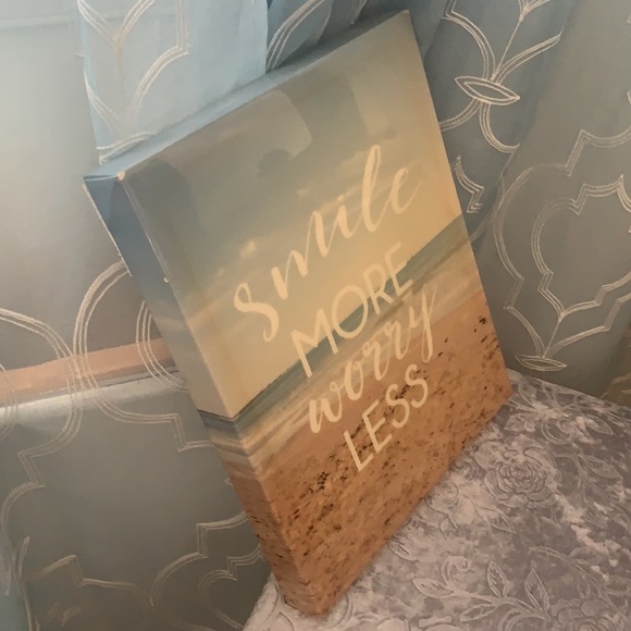 Smile more worry less relaxing ocean view canvas - Picture 10 of 10